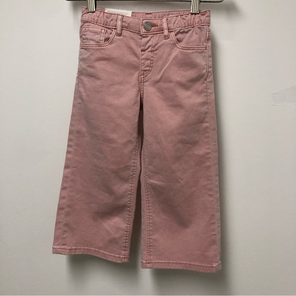 NEW WITH TAGS H&M Girl’s Wide Leg & Ankle Length Baby Pink Pants Size 3-4 - Picture 1 of 6